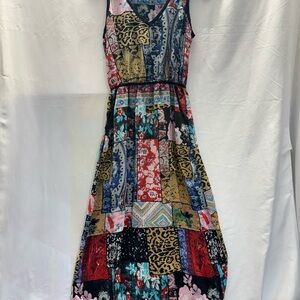 Tolani Colorful Patchwork Maxi Dress